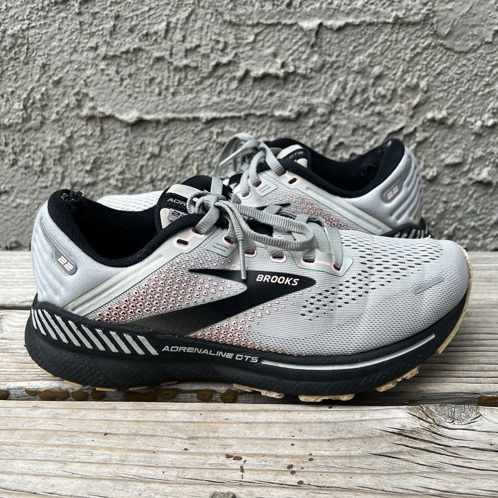 Brooks Shoes Women Size 7.5 Adrenaline GTS 22 Light Grey Running, Jogging - Picture 1 of 11